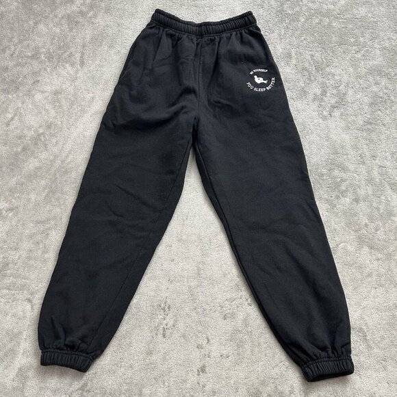Sisters & Seekers Joggers Womens 4 Sweatpants Black Be Yourself You Sleep Better - Picture 1 of 13